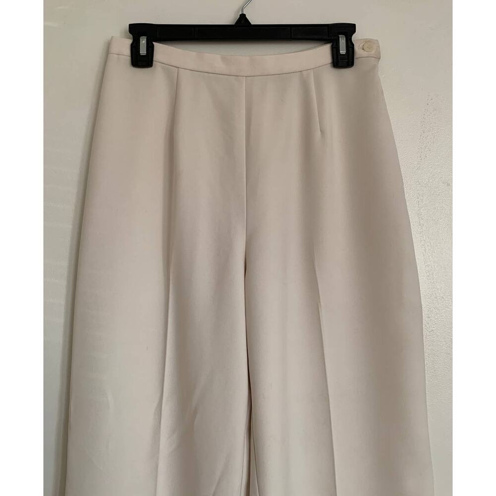 Classic Wide-Leg Cream Trousers - Picture 2 of 9